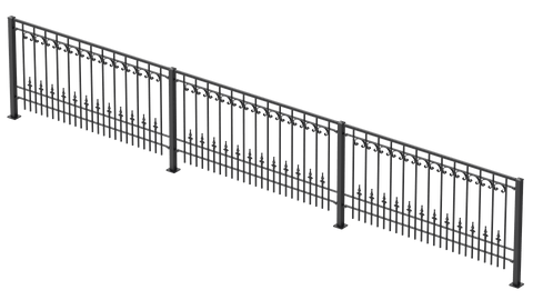Geländer Lucca als 3D-Modell | Pulverbeschichtet anthrazit