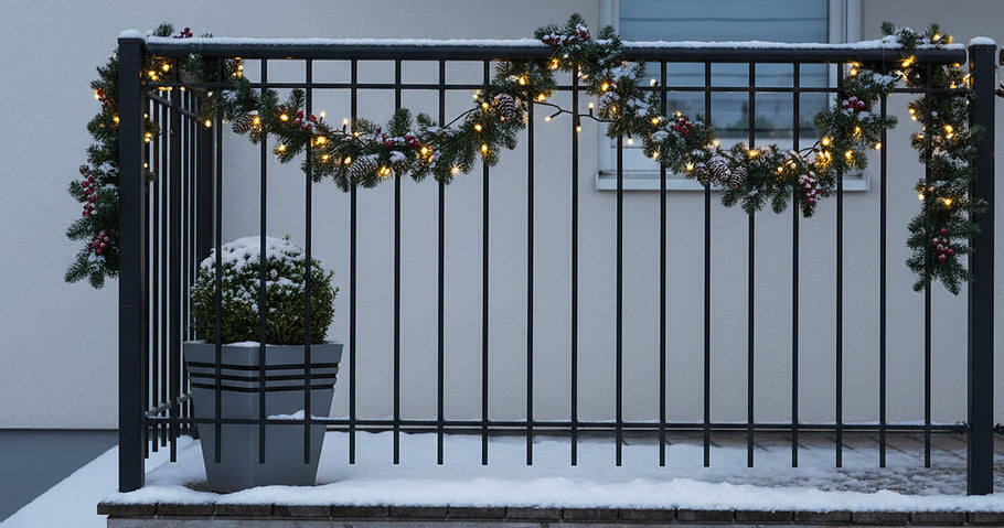 Décoration de Noël festive pour clôture & garde-corps : Ainsi, vous décorez votre maison avec style et par tous les temps
