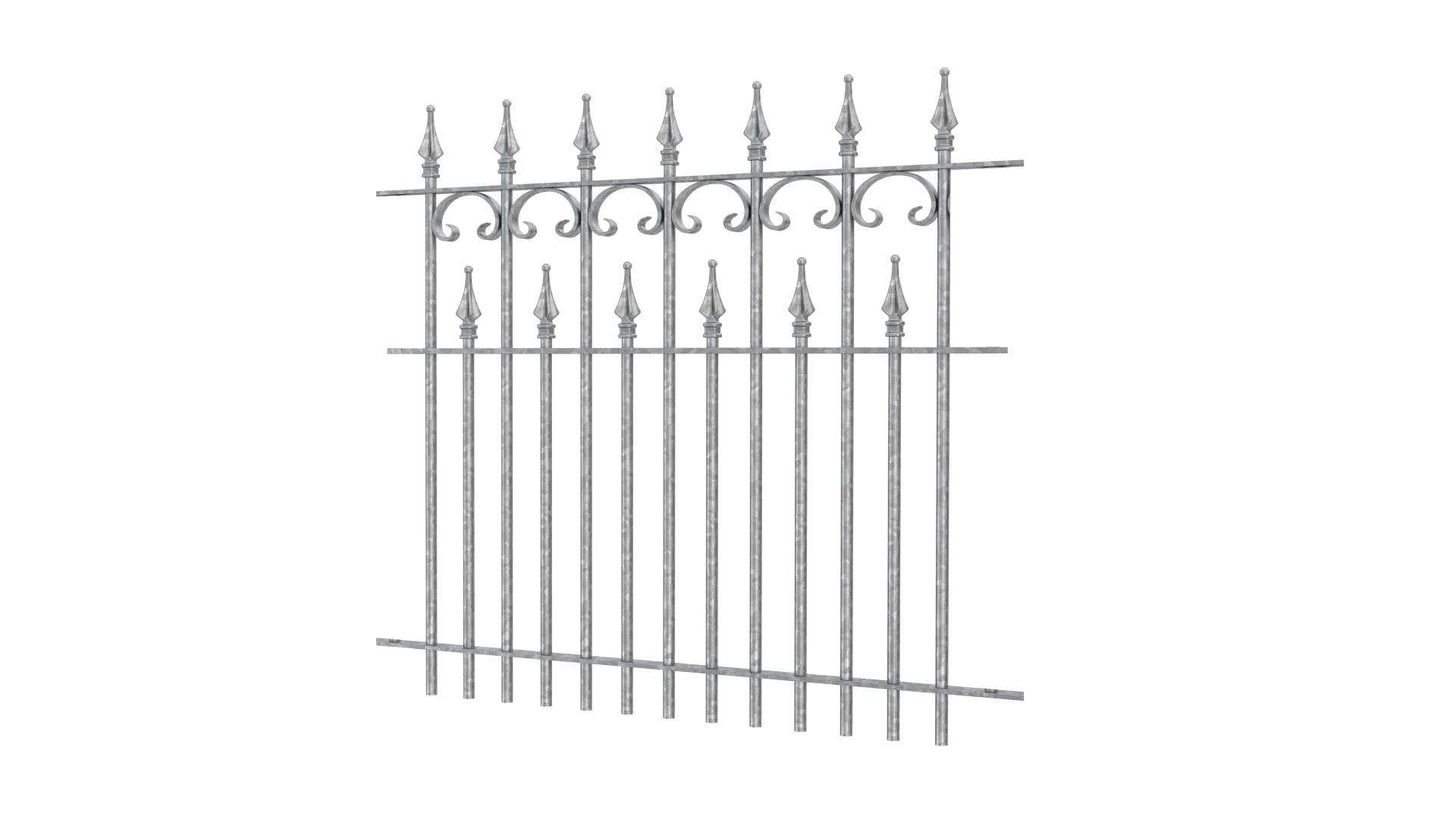 Zaun Lugano 96cm als 3D-Modell | Feuerverzinkt