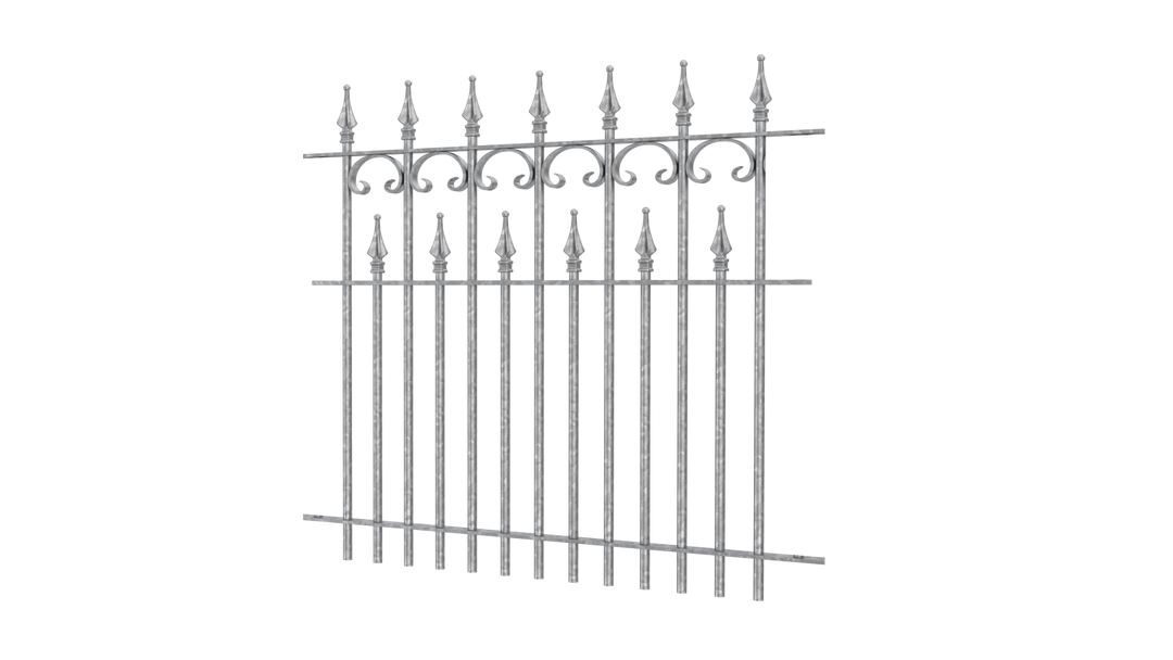 Zaun Lugano 96cm als 3D-Modell | Feuerverzinkt