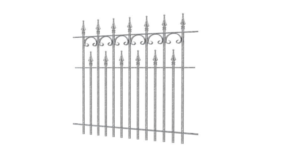 Zaun Lugano 96cm als 3D-Modell | Feuerverzinkt