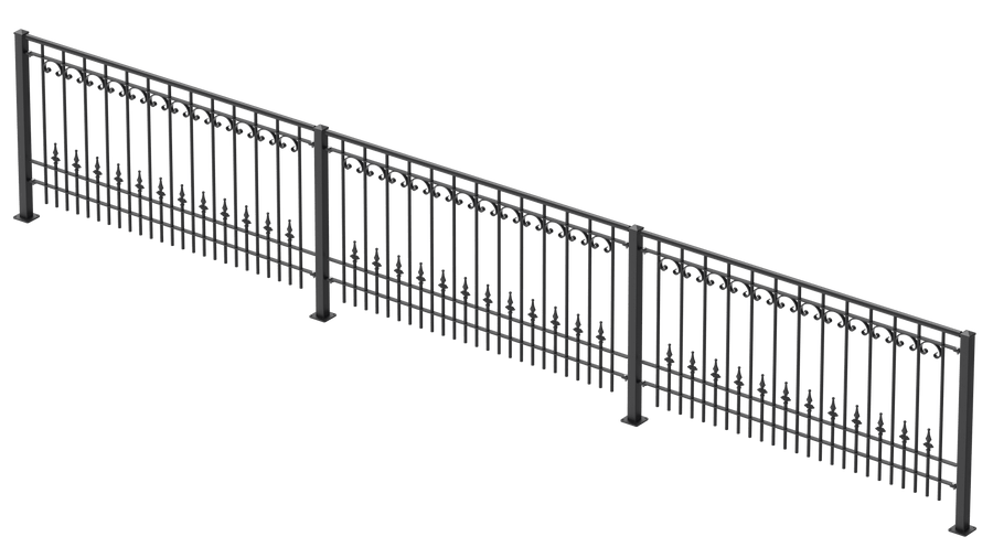 Geländer Lucca als 3D-Modell | Pulverbeschichtet anthrazit