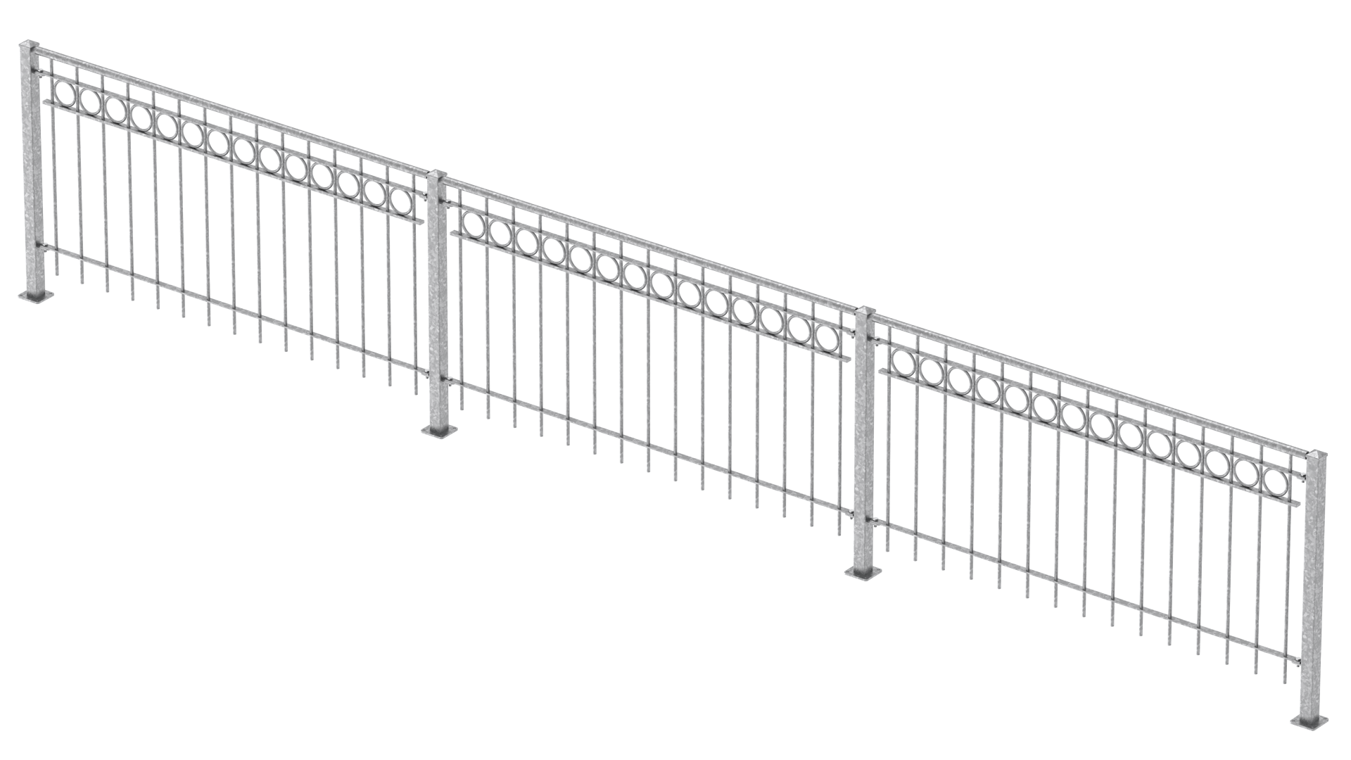 Geländer Belluno als 3D-Modell | Feuerverzinkt