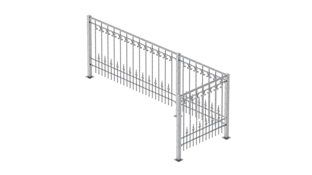 Geländer Lucca als 3D-Modell | Feuerverzinkt