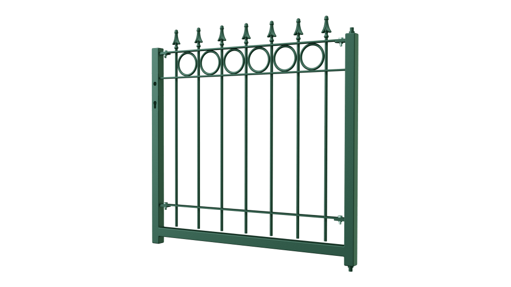 Gartentor Belluno 3D Modell | Pulverbeschichtete Sonderfarbe RAL 6009 Moosgrün