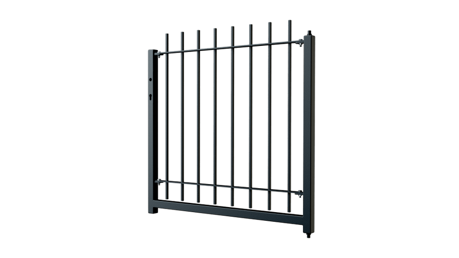 Gartentor Padua als 3D Modell | Pulverbeschichtet Sonderfarbe RAL 9005 Tiefschwarz
