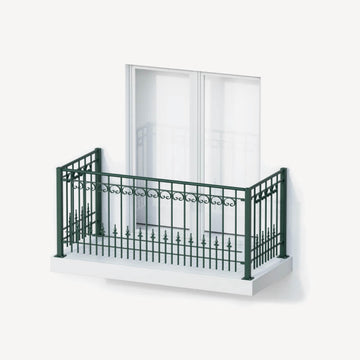 Geländer Set Belluno als 3D-Modell | Pulverbeschichtet Sonderfarbe RAL 6005 Moosgrün