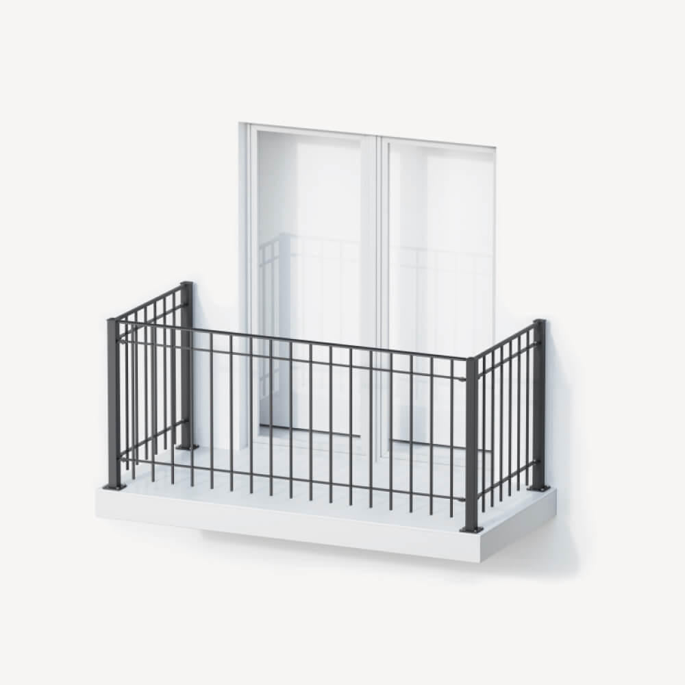 Geländer Set Padua als 3D-Modell | Pulverbeschichtet anthrazit