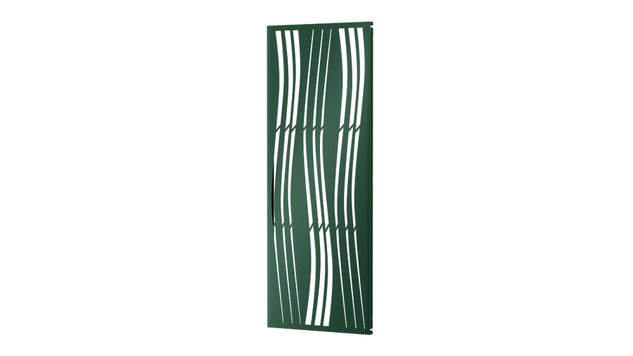 Sichtschutz Arno als 3D-Modell | Pulverbeschichtet Sonderfarbe RAL 6005 Moosgrün
