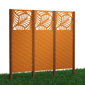 Sichtschutz Panaro 3er Set zum Einbetonieren als 3D-Modell | Cortenstahl