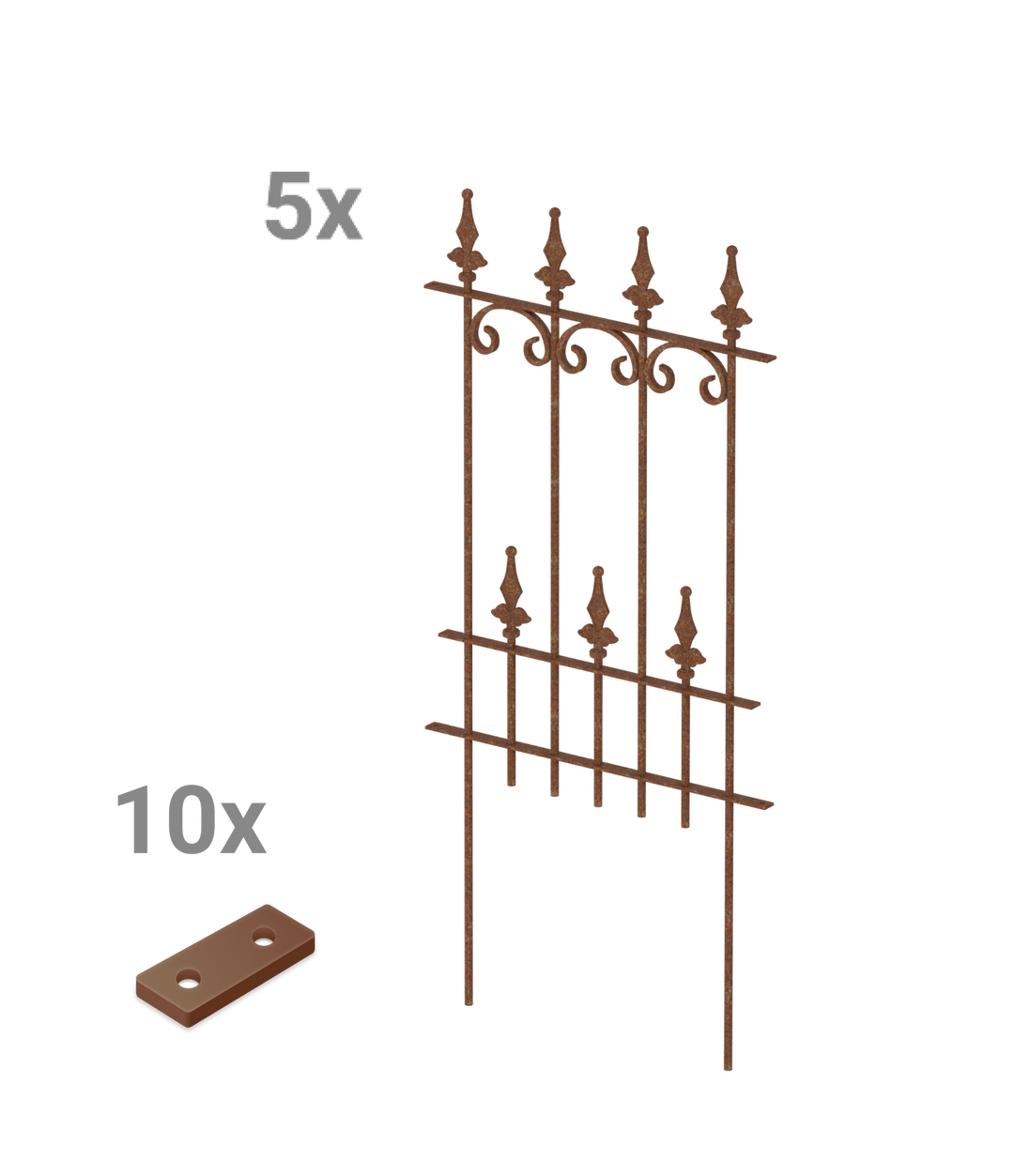 Steckzaun Lucca als Set in unbeschichtet als 3D-Modell