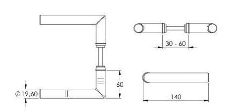 Technische Zeichnung Drückergarnitur modern