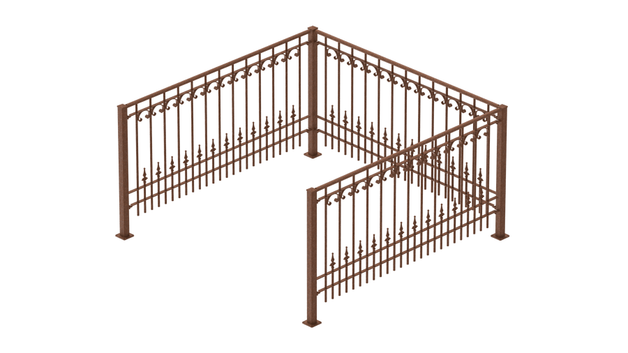 Geländer Lucca als 3D-Modell | Unbeschichtet