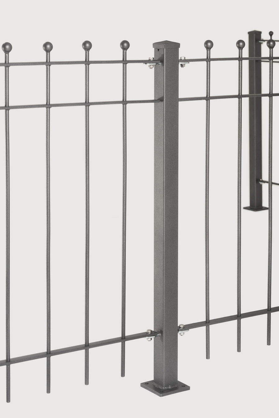 Zaun Como Detailansicht Zwischenpfosten | Pulverbeschichtet Anthrazit